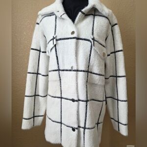 Rachel Zoe White and Black Plaid Jacket
